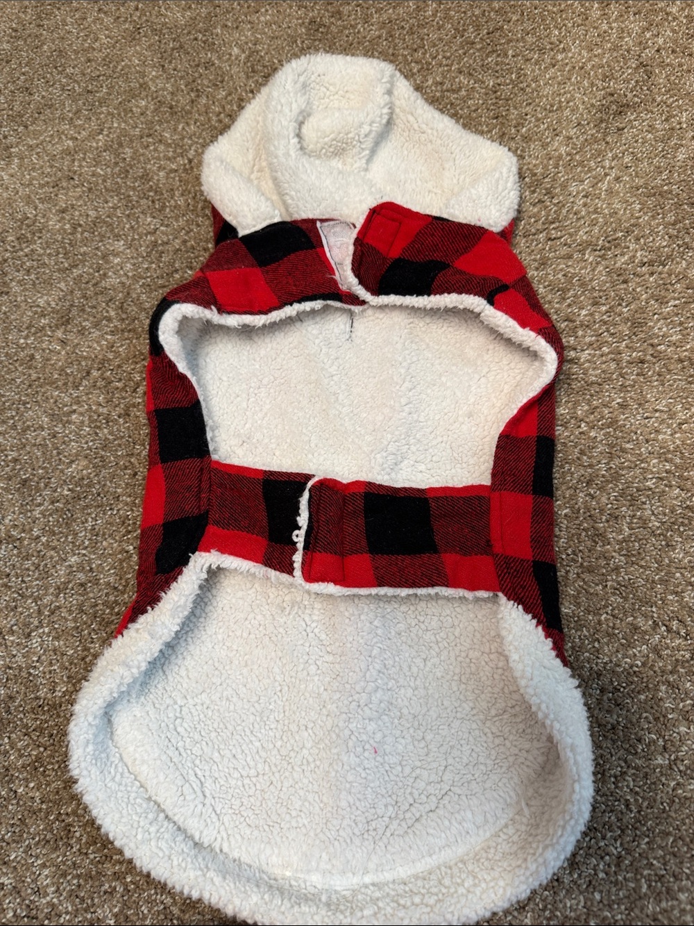 Dog/Puppy costume Buffalo Plaid/Lumberjack/Rustic hooded winter Christmas SZ LG - Picture 4 of 8